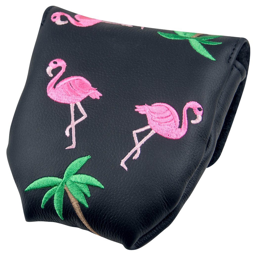 Pink Flamingos Hand-Painted Leather Wallet